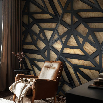 Fotobehang tienerkamer met geometrisch verbindingspatroon