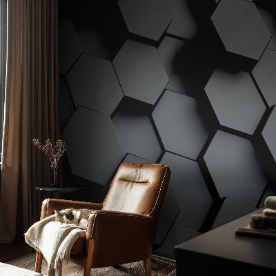 Foto behang voor de keuken 3D-zeshoeken