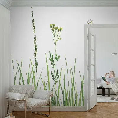 Fotobehang kinderkamer met een subtiel floramotief