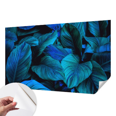 Fotobehang voor kinderkamer Blauwe bladeren