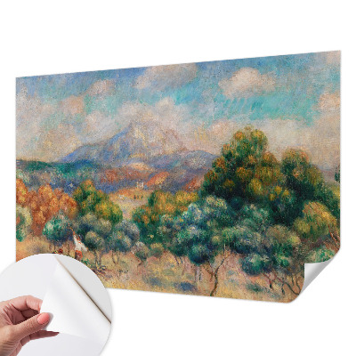 Foto behang voor de keuken met een berglandschap