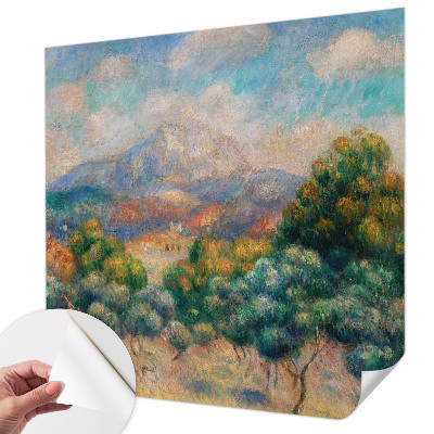 Foto behang voor de keuken met een berglandschap