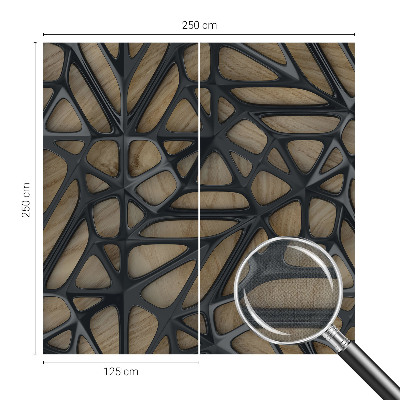 3D fotobehang met een patroon van houten netten