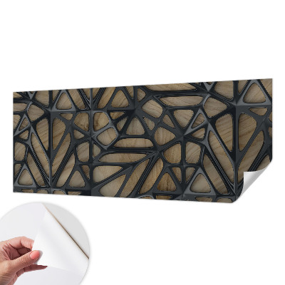 3D fotobehang met een patroon van houten netten