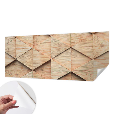 Zelfklevend fotobehang op maat Houten mozaïek