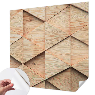 Zelfklevend fotobehang op maat Houten mozaïek