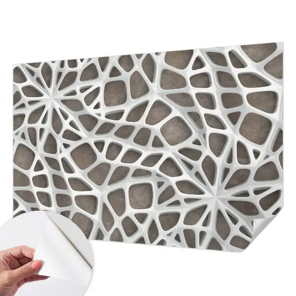 Foto behang voor de keuken met een geometrisch netwerkpatroon
