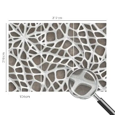 Foto behang voor de keuken met een geometrisch netwerkpatroon