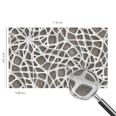 Foto behang voor de keuken met een geometrisch netwerkpatroon