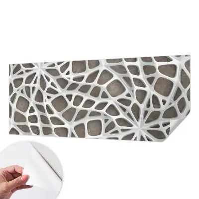Foto behang voor de keuken met een geometrisch netwerkpatroon