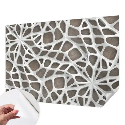 Foto behang voor de keuken met een geometrisch netwerkpatroon