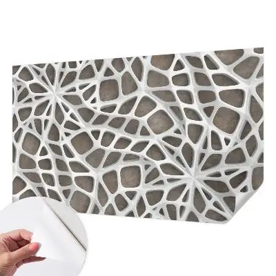 Foto behang voor de keuken met een geometrisch netwerkpatroon