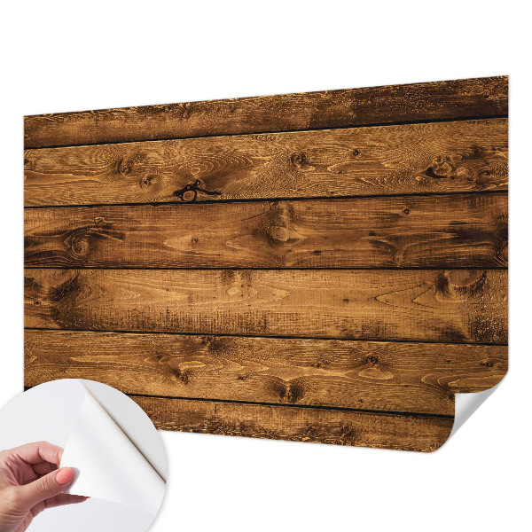 Zelfklevend fotobehang met print van houten planken