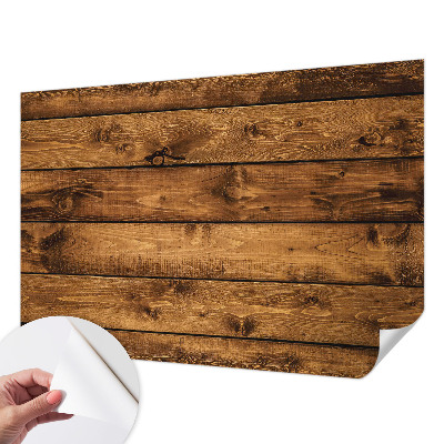 Zelfklevend fotobehang met print van houten planken