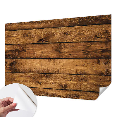 Zelfklevend fotobehang met print van houten planken