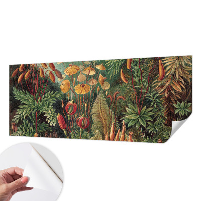 Zelfklevende behangsticker met een ontwerp van een exotische tuin