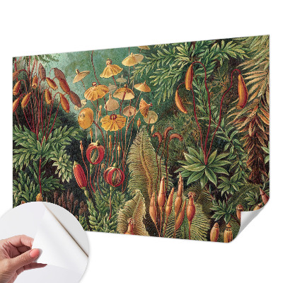 Zelfklevende behangsticker met een ontwerp van een exotische tuin