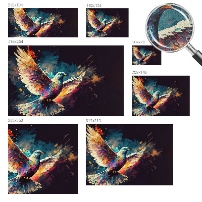 3D fotobehang Kleurrijke vogel