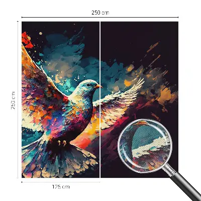3D fotobehang met een kleurrijke vogel als motief