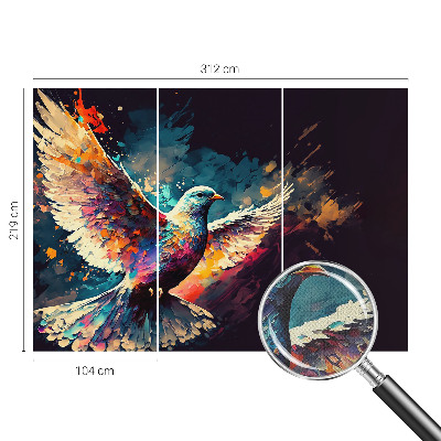 3D fotobehang Kleurrijke vogel