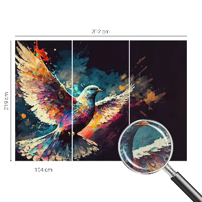 3D fotobehang met een kleurrijke vogel als motief
