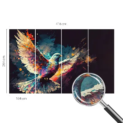 3D fotobehang met een kleurrijke vogel als motief