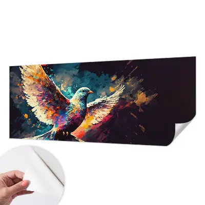 3D fotobehang met een kleurrijke vogel als motief