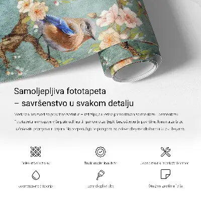 3D fotobehang met een kleurrijke vogel als motief