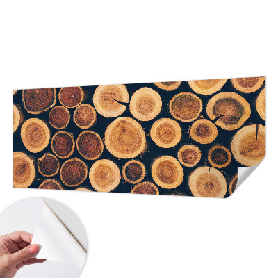 Foto behang voor de kinderkamer met patroon van houten cirkels