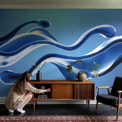 Fotobehang kinderkamer met een abstract, luchtig motief