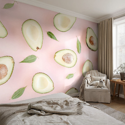 Fotobehang babykamer met een avocado‑motief