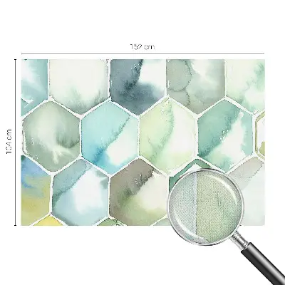 Zelfklevend fotobehang op maat met pastelkleurige zeshoeken