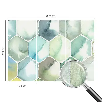Zelfklevend fotobehang op maat met pastelkleurige zeshoeken