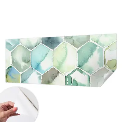 Zelfklevend fotobehang op maat met pastelkleurige zeshoeken