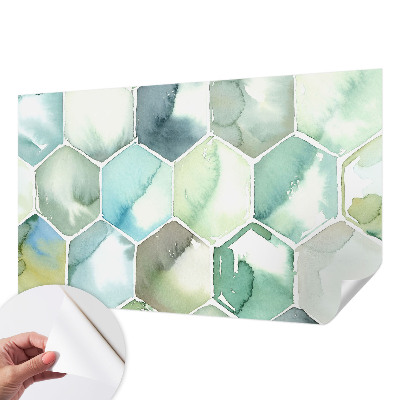 Zelfklevend fotobehang op maat Pastelkleurige zeshoeken