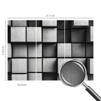 Fotobehang voor kinderkamer met een patroon van geometrische kubussen
