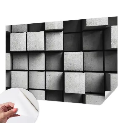 Fotobehang voor kinderkamer met een patroon van geometrische kubussen