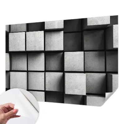 Fotobehang voor kinderkamer met een patroon van geometrische kubussen