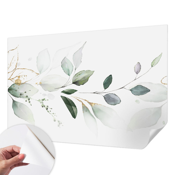 Zelfklevend fotobehang op maat Groene bladeren