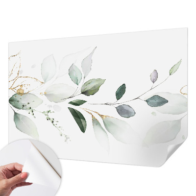 Zelfklevend fotobehang op maat Groene bladeren