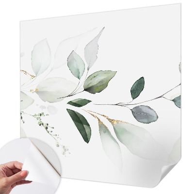 Zelfklevend fotobehang op maat Groene bladeren