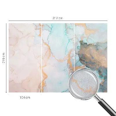 3D fotobehang met aquarelgolven