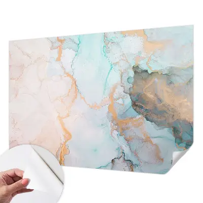 3D fotobehang met aquarelgolven