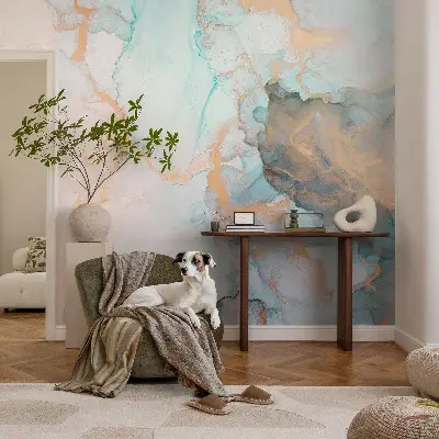 3D fotobehang met aquarelgolven