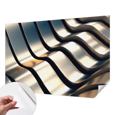 Fotobehang kinderkamer met een patroon van metalgolfjes