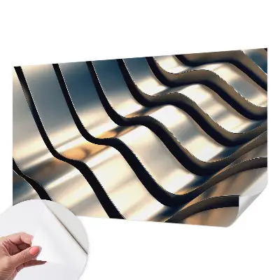 Fotobehang kinderkamer met een patroon van metalgolfjes