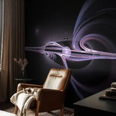 Fotobehang voor de kinderkamer met een kosmische abstractie als ontwerp