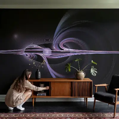 Fotobehang voor de kinderkamer met een kosmische abstractie als ontwerp