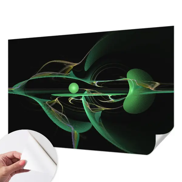 Fotobehang voor kinderkamer met een patroon van groene golven