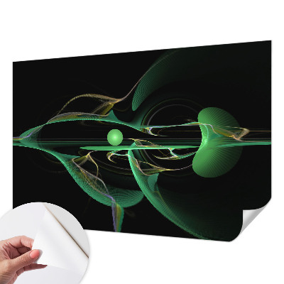 Fotobehang voor kinderkamer met een patroon van groene golven
